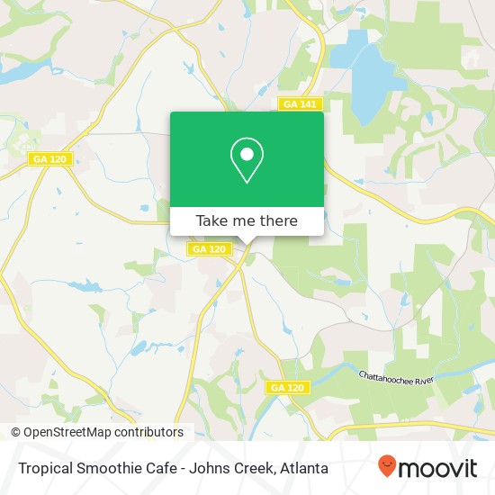 Tropical Smoothie Cafe - Johns Creek map