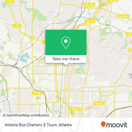 Atlanta Bus Charters $ Tours map