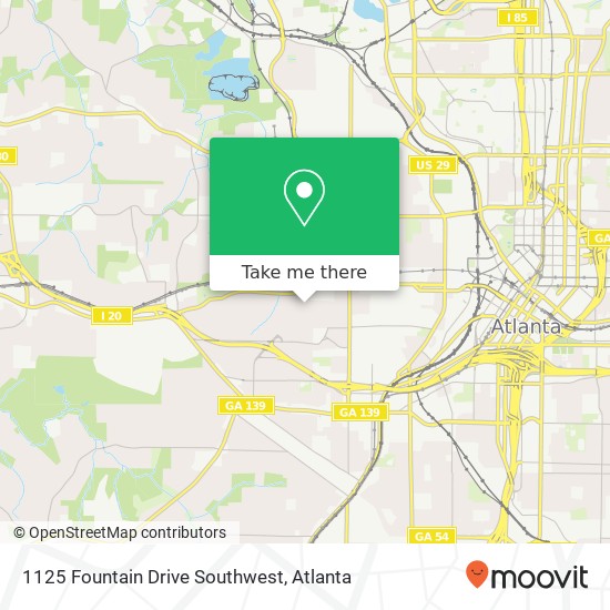 Mapa de 1125 Fountain Drive Southwest