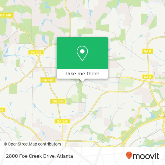 Mapa de 2800 Foe Creek Drive