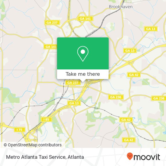 Metro Atlanta Taxi Service map
