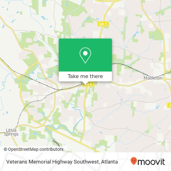 Veterans Memorial Highway Southwest map