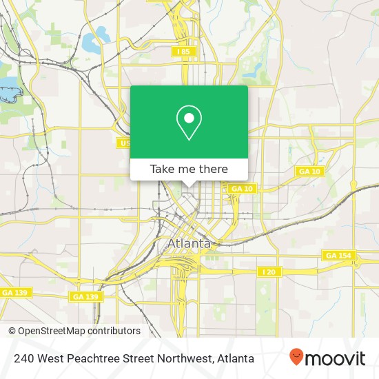 240 West Peachtree Street Northwest map