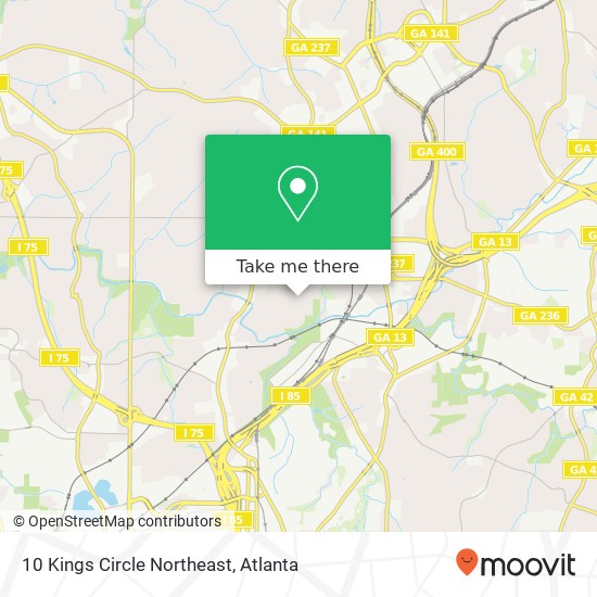 Mapa de 10 Kings Circle Northeast