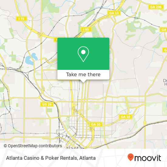 Mapa de Atlanta Casino & Poker Rentals