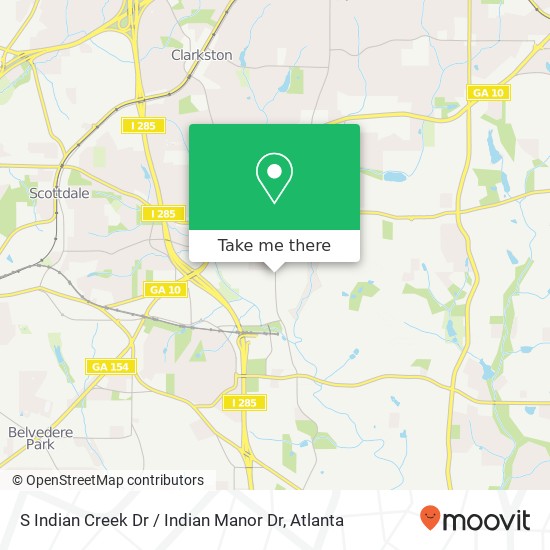 S Indian Creek Dr / Indian Manor Dr map