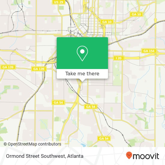 Ormond Street Southwest map