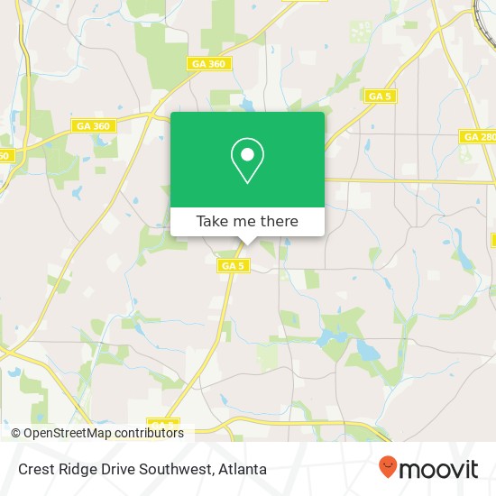 Mapa de Crest Ridge Drive Southwest