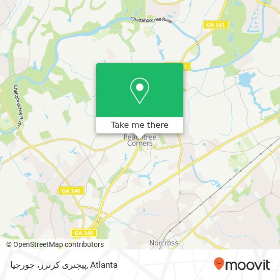 Mapa de پیچتری کرنرز، جورجیا