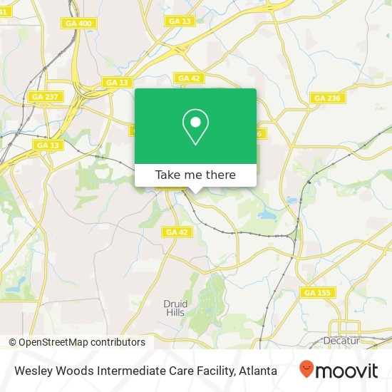 Mapa de Wesley Woods Intermediate Care Facility