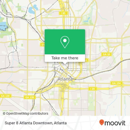 Mapa de Super 8 Atlanta Downtown