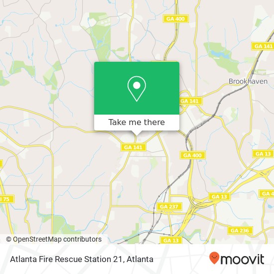 Atlanta Fire Rescue Station 21 map