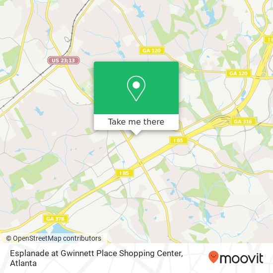 Esplanade at Gwinnett Place Shopping Center map