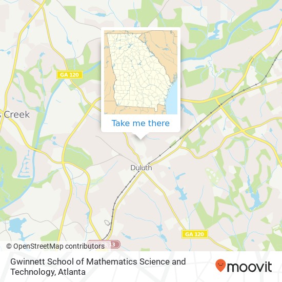 Mapa de Gwinnett School of Mathematics Science and Technology
