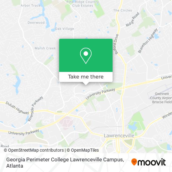 Mapa de Georgia Perimeter College Lawrenceville Campus