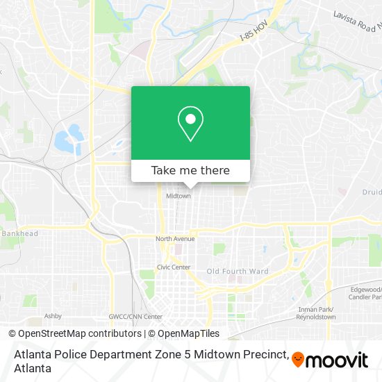 Atlanta Police Department Zone 5 Midtown Precinct map