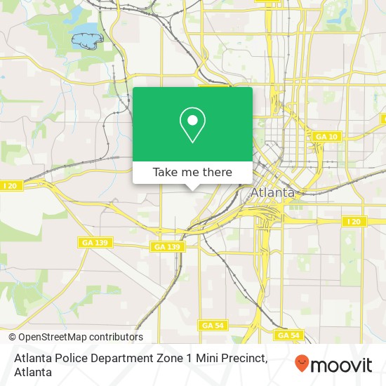 Atlanta Police Department Zone 1 Mini Precinct map