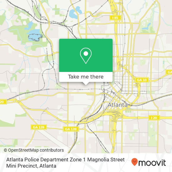 Atlanta Police Department Zone 1 Magnolia Street Mini Precinct map
