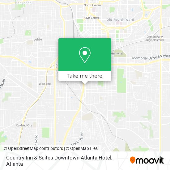 Mapa de Country Inn & Suites Downtown Atlanta Hotel