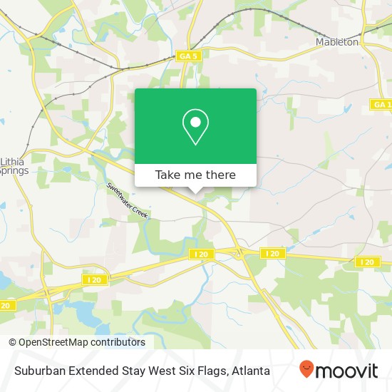 Suburban Extended Stay West Six Flags map