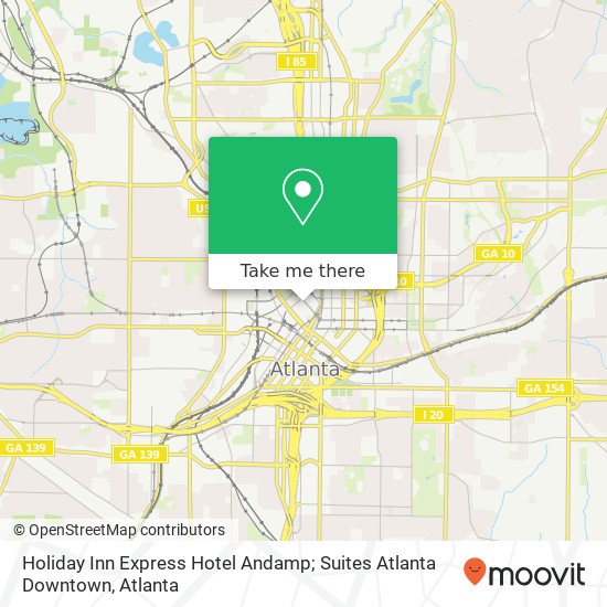Mapa de Holiday Inn Express Hotel Andamp; Suites Atlanta Downtown