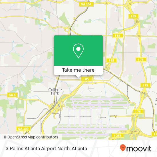 3 Palms Atlanta Airport North map