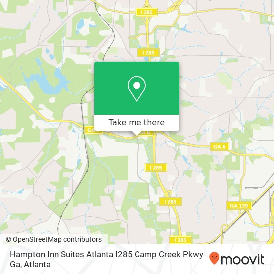 Hampton Inn Suites Atlanta I285 Camp Creek Pkwy Ga map