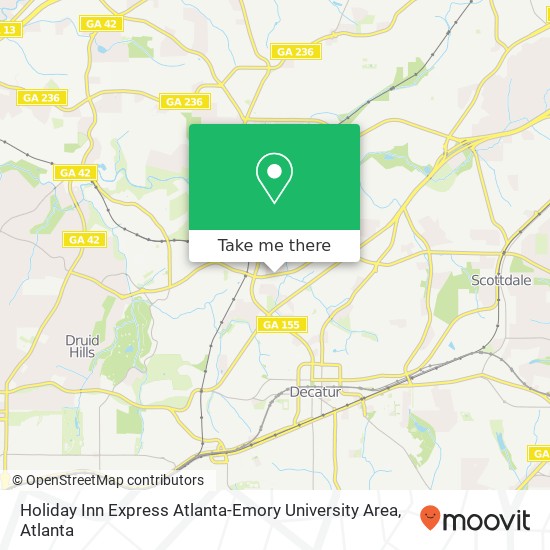 Mapa de Holiday Inn Express Atlanta-Emory University Area