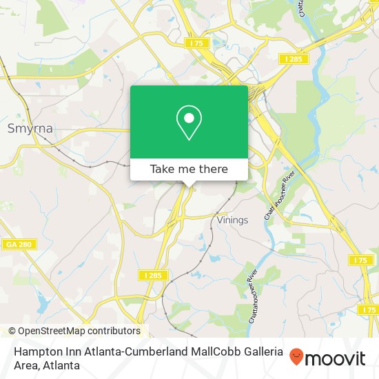 Mapa de Hampton Inn Atlanta-Cumberland MallCobb Galleria Area