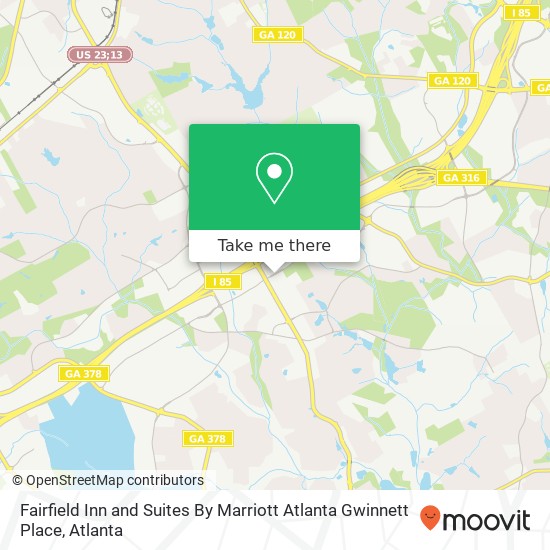 Mapa de Fairfield Inn and Suites By Marriott Atlanta Gwinnett Place