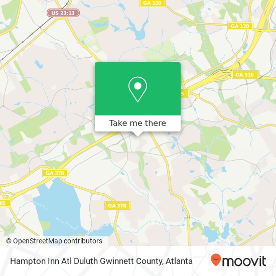 Hampton Inn Atl Duluth Gwinnett County map