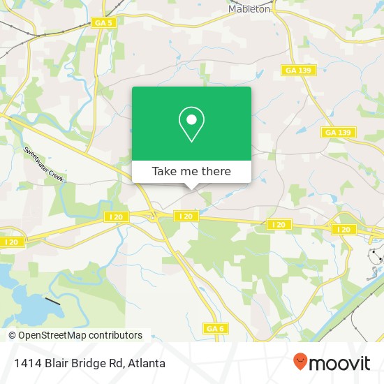 Mapa de 1414 Blair Bridge Rd