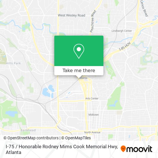 I-75 / Honorable Rodney Mims Cook Memorial Hwy map