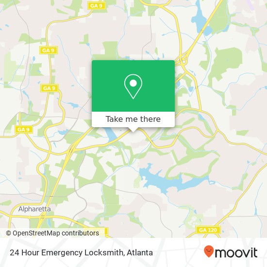 24 Hour Emergency Locksmith map