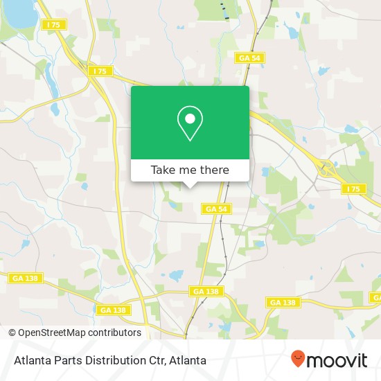 Mapa de Atlanta Parts Distribution Ctr