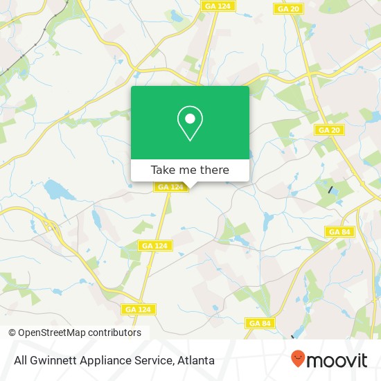 All Gwinnett Appliance Service map