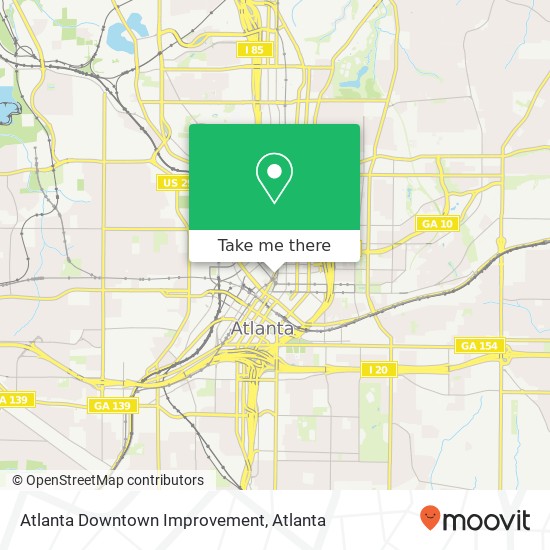 Atlanta Downtown Improvement map