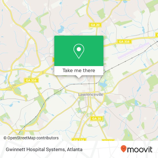 Mapa de Gwinnett Hospital Systems