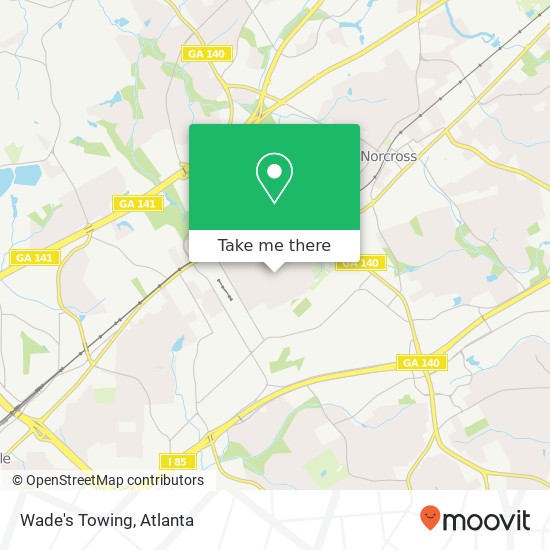 Wade's Towing map