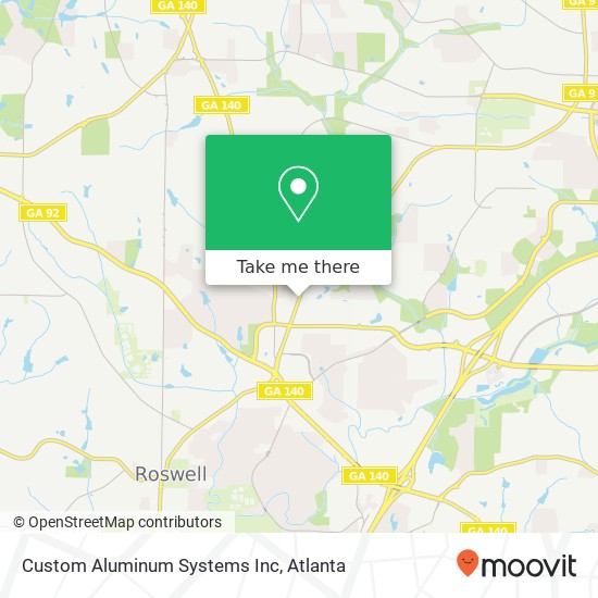 Custom Aluminum Systems Inc map