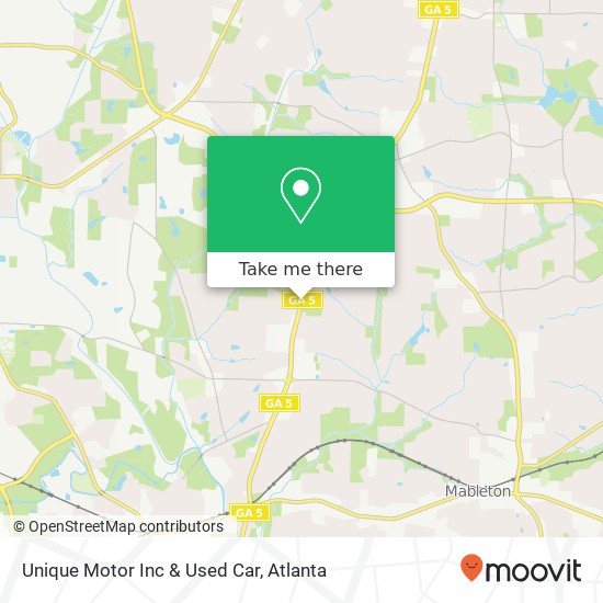 Unique Motor Inc & Used Car map