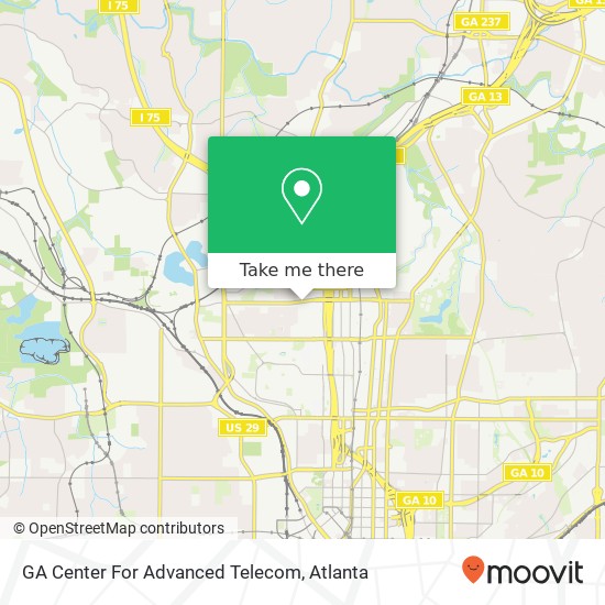 Mapa de GA Center For Advanced Telecom
