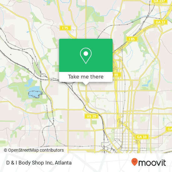 D & I Body Shop Inc map