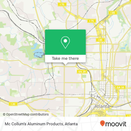 Mc Collum's Aluminum Products map