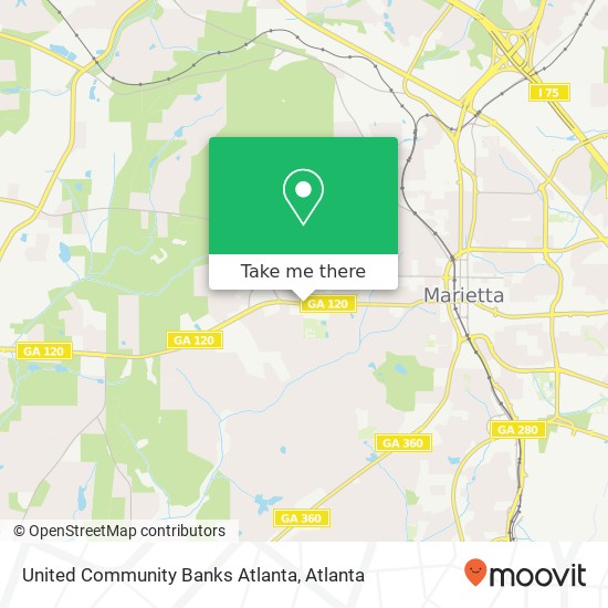 Mapa de United Community Banks Atlanta