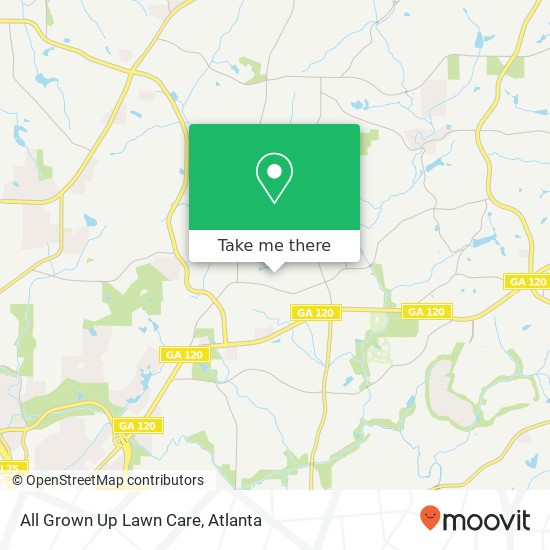 All Grown Up Lawn Care map