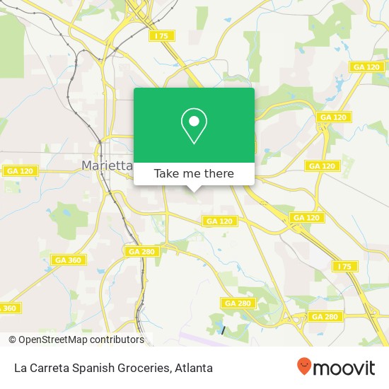 Mapa de La Carreta Spanish Groceries