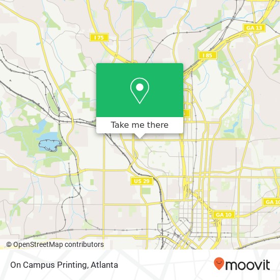 On Campus Printing map