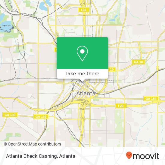 Atlanta Check Cashing map