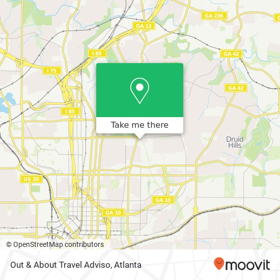 Out & About Travel Adviso map